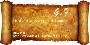 Grünczveig Filemon névjegykártya